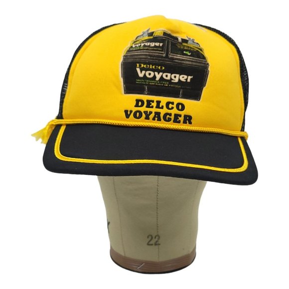 Vintage AC Delco Voyager Battery Mesh Trucker Hat Snapback Cap Foam Rope Braid - Picture 7 of 12